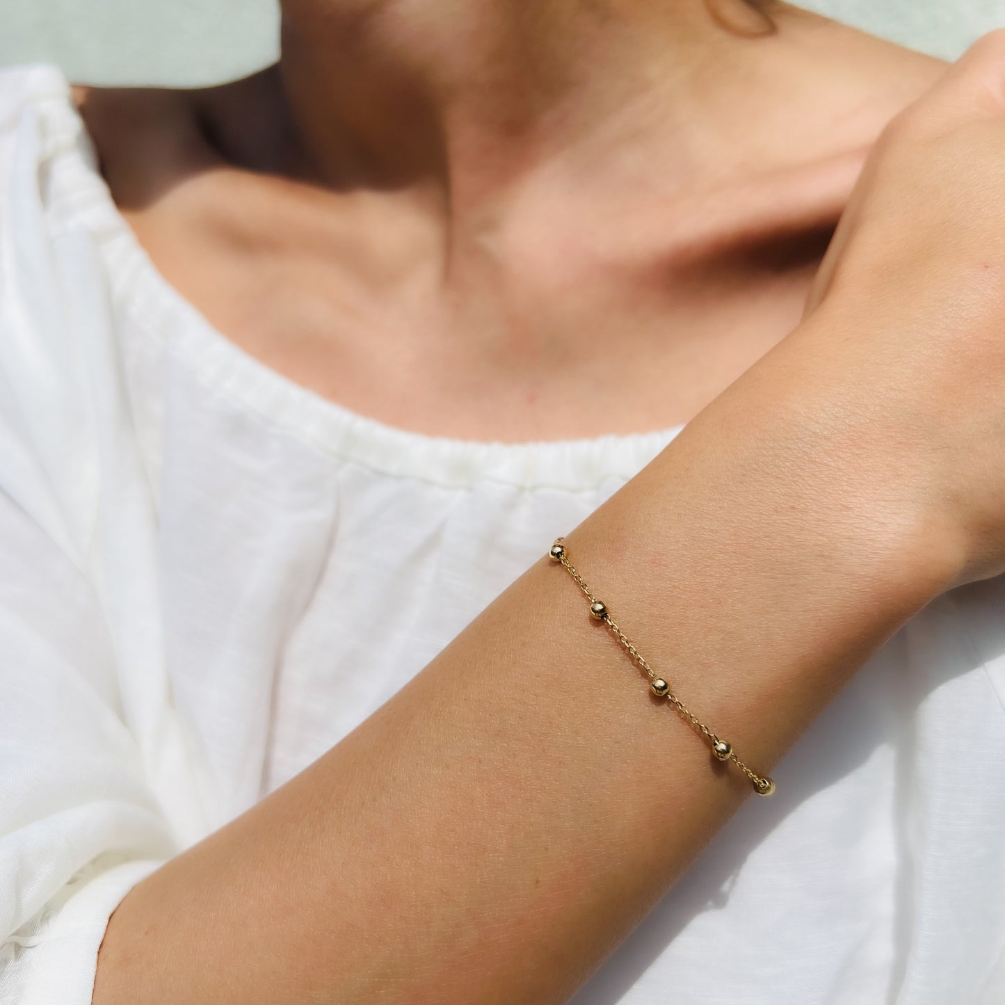 18K yellow gold beaded bracelet